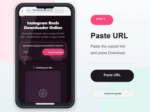 Step 3 - Paste and tap Download
